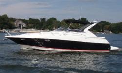 Beautiful Black Cruiser with Upgraded Twin Volvo 8.1 GXi 420 Horsepower Freshwater Cooled Inboard Engines with V-Drives! &nbsp;One owner and only 120 Freshwater Hours!!! &nbsp;Great features include Bow Sunpad with a seat backing the props up, Glendinning