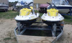 Pair of Sea Doo GTI, Four Stroke, 130 HP, 71 & 72 Hours, AM/FM Stereos, and Double Ski Trailer.
Beam: 4 ft. 1 in.