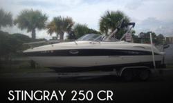 Actual Location: West Palm Beach, FL
- Stock #100090 - Great family boat, comfy U shaped cockpit seating and low hour Volvo Penta power!2006 Stingray 250CR exemplifies the next generation of proven performance hulls from Stingray with a "sizzling" new
