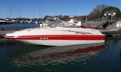 Powered by a Mercruiser V-8 5.0L TKS 220HP, Alpha Drive , this is A &nbsp;Super clean one owner totally loaded beauty inside stored since new,&nbsp; the gelcoat, vinyl, and canvas all look great. Wrap around seating all the way up to the integrated head