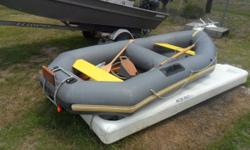 2007 Avon RED SEAL
2007 AVON RED SEAL, GRAY AND YELLOW AVON RED SEAL INFLATABLE TENDER 10' W/ TRANSOM FOR MOTOR. IN VERY GOOD CONDITION. SEATS 4 PEOPLE W/ 2 BENCH SEATS. COMES WITH 2 OARS, FOOT AIR PUMP, AND REMOVABLE WOOD FLOORING. PERFECT TENDER FOR