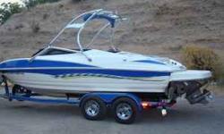 Description: Equiped with extended swim platform, wakeboard tower, upgraded stereo, Cassette w/IPOD connector, Bimini top, Carpet, Coast Guard pack, full gauges, EZ Loader dual axle matching trailer w/swing away tongue,warranty through 2/2012, Adrenaline
