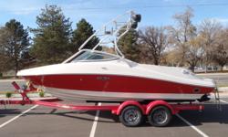 BOAT WAS $29,900 - NOW - $19,500!
MerCruiser 350 MAG MPI, closed cooling, engine, aprx 831 hours; New long block - in 2/2012; Compression: 140 - 155 lbs. on all cylinders; Alpha One sterndrive w/High Five stainless steel prop; Midwest 2-axle trailer