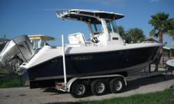 READY TO GO!!!!
VHF, GARMIN 3210, GSP MAP, WINDLASS W/SS ANCHOR, JBL STEREO/CD, COMPASS, TRI AXLE TRAILER, TWIN HONDA'S 225HP & 125 HOURS ON IT.
Category: Powerboats
Water Capacity: 0 gal
Type: Open Fisherman
Holding Tank Details: 
Manufacturer: