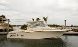 Accommodations
Impeccably finished express takes outboard luxury and fishability to the next level.Exceptionally nice 360 Grady White Express that has triple 250hp Yamaha 4-stroke outboards and diesel generator. Air-conditioned helm area plus a teak &