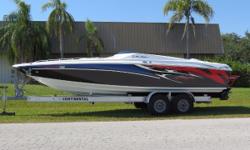 Pristine 2007 Baja Outlaw 26 with upgraded CMI exhaust and engine dress up kit.Exceptionally clean and extremely low hours.LED cockpit and underwater lighting.Wet Sounds stereo system.
Mercruiser 496 Mag HO,CMI Headers, Corsa Switchable Exhaust,Trim