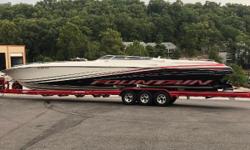 2007 Fountain Lightning, set up for Twin QC4 power from 860 - 1750 just pick your power! M8 drives, digital dash, poker run seating, cockpit carpet, full cabin. Eagle triple axle trailer. Call for pricing after engine selection, not available w/out