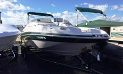 Just in time for fall, this late season trade is priced to sell immediately. She's in great shape for the vintage with low hours and at a 3rd the cost of comparable replacement. With such great demand, later model deck boats are an awfully tough find, and