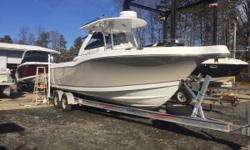 Great Looking and Running Center Console with Twin 250 Yamaha 4 Strokes with only 180 Hours! &nbsp;Her 9'6" beam gives Fishermen the room they need to bring in the big ones! Comes with Tandem Axle Aluminum Trailer. &nbsp;Desirable options include T-Top
