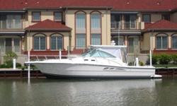 Rampage's 38 Express is a premium express fishing boat with a spacious layout, numerous amenities, and comfort for every one of your guests. The cockpit is designed with a large, open aft deck and includes a wet bar with ice maker. With sleeping