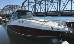 Very clean 320 Sundancer, Twin 6.2 Mag with only 250 hours, Soft Top options with camper enclosure, Air Heat, Generator, Aft bulk head TV upgrade. Boat comes with Radar, Gps and plotter. Trades Considered. CANVAS BIMINI TOP - BLACK CAMPER CANVAS DECK