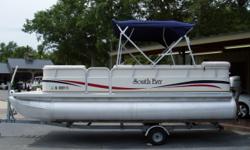2008 South Bay 620C 2008 SOUTH BAY 620C, Local ONE owner trade in, powered by a Honda 50 4-stroke with factory warranty until 06/13, stereo, bimini top w/boot, docking lights, table, changing room, sun pad, with trailer
Category: Powerboats
Water