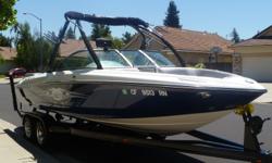 V Drive, Fresh water only, Black Scorpion engine - 101 hours, EVO tower and
bimini, PerfectPass Wake PRO, Sony 6-speaker CDMP3 with driver remote,
Dual ballast system, tower pre-wired for speakers, Depth finder, Fire
suppression system installed, Board