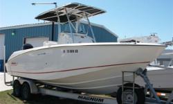 2008 Boston Whaler 240 Outrage, 2 Bilge pumps, bow pulpit, coast guard pack, compass, depthfinder, fishfinder, gps, halon, hydraulic steering, live baitwell,, outriggers, porta potty, rod holders, ss prop, trim tabs, 2 axle trailer, 2 batteries, vhf