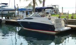 A GREAT BOAT AT A GREAT PRICE!!!
BRAND NEW LISTING MAY 25TH 2011.
Beautiful, one-owner, low hour vessel.
Only 192 hours on upgraded Volvo 300hp engine with Duo Prop.
Rack-stored inside building since new.
Optional Blue Hull, Teak and Holly Galley Floor,