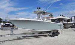 This is a really nicely equipped 2660 Sailfish. No matter whether you dive, fish or just cruise it is ready.
The center is powered by super reliable and fuel efficient Yamaha F150 four strokes with only 480 hours on them, they have been serviced and are
