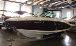 27' Sea Ray 270SLX, 2008.
Mercruiser 496 Magnum Bravo III DTS 375 HP with 210hrs. Burgundy Hull, Northstar 550 Explorer Color Plotter, Optional Corsa Thru-Hull Exhaust, Windlass with Stainless-Steel top trim and fresh water wash-down, Clarion Stereo