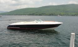 Standard Features Include; bimini top, cockpit canvas, courtesy lighting, tilt steering, retracatble cleats, engine hatch sun pad, twin helm seat, bolster seats, snap in cockpit carpet, trim tabs, select choice exhaust, cockpit refreshment station w/