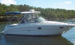The Sea Ray Amberjack is a dual purpose fishing and cruising boat that offers generous accommodations for family cruising along with some features geared toward the fisherman. The boat has a nicely appointed interior with full galley and convertible