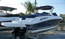 2008 Sea Ray 300 SLX! Lift kept, low hours, extended warranty valid until 2014! A few of the notable options include: Twin Mercruiser 350 Mag's, thru-hull exhaust, dual helm seat, canvas package for spoiler, cockpit refrigerator, grill, air compressor for