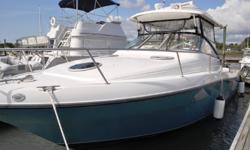 * Fishability, Luxury and Reliability... define the main features of this 3200 Offshore Walkaround.
* Express styling, large fishing platform and 300-gallon fuel capacity get you to the fishing grounds in comfort and give you the ability to stay for