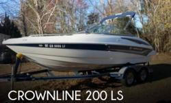 Actual Location: Valdosta, GA
- Stock #080395 - If you are in the market for a bowrider, look no further than this 2008 Crownline 200 LS, just reduced to $23,000 (offers encouraged).This boat is located in Valdosta, Georgia and is in great condition. She