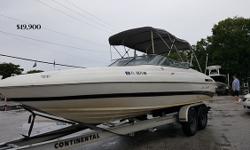 OPTIONS INCLUDE:
DUAL BATTERIES
BIMINI TOP WITH BOOT
BIMINI TOP EXTENSION W/BOOT
EXTENDED SWIM PLATFORM
THREE STEP TELESCOPING LADDER
IN DASH COMPASS
DIGITAL DEPTH FINDER
AM/FM STEREO
COCKPIT LIGHTS
FRESHWATER SINK
TRANSOM FRESHWATER SHOWER
HOURMETER