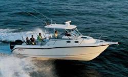 The Boston Whaler 305 Conquest is a high quality express with a large cockpit that is ideal for fishing.&nbsp; The interior has a small mid cabin, and convertible dinette that can sleep four at a pinch.&nbsp; Powered by twin 250HP outboards, it can cruise