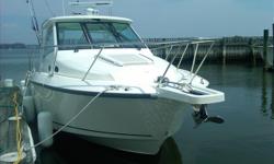 Why buy new!! Only 62 hours! Every available option! Still under factory warranty until 2016! Triple Mercury 300hp Verado, diesel generator, cockpit AC, 2 Raymarine E140 Wide screens with open array radar, autopilot, sun lounge, stainless steel anchor,