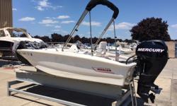Hard to find used Boston Whaler Super Sport. This boat has been rack shored since new. Trailer still looks new. Owner states that the engine has less than 40 hours on it. This will not be on the market for long. Trades considered CANVAS BIMINI TOP(GREY)
