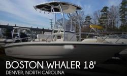 Actual Location: Denver, NC
- Stock #086731 - Loaded! Great Shape!The moment you climb aboard this boat, it screams on-water adventure! This boat is loaded and appears to be in great shape.This 18-foot Boston Whaler has a wide casting deck and equipped