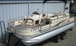 2010 Sun Tracker Signature Series 21? Fishin Barge (21?11? X 8?1?), ?08 Mercury 60HP Bigfoot 4 stroke EFI, ?09 Trailstar tandem wide axle bunk trailer with brakes, load guides & ladder winch stand. This boat is White with Black accents. The floorplan has