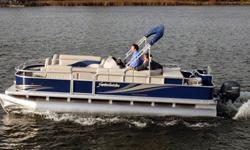 SWT 2086 FC&nbsp; Pontoon Length (ft) 20' Pontoon Diameter (in) 23" Deck Width (ft) 8'6" Boat Weight (lbs) 1618 Passengers 10 Passengers Capacity (lbs) 1410 Fuel Capacity (gal) 18 Max Horsepower (hp) 90 STANDARD FEATURES CANVAS Canopy; color coordinated