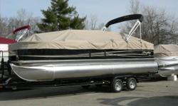 The Bentley 240 Cruise RE is 24 feet of fun! This pontoon boat has a 9 foot bimini top, playpen cover, CD stereo, attached rear ladder, and tons of room! Also standard on the 240 is the changing room, and storage under all of the seats. Find out why