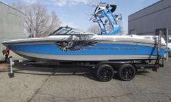 This 2011 Super Air Nautique is loaded with options all the way down to the PCM ZR6 450 HP. Some of the cool options are-Plug and play ballast upgrade, stereo upgrade (wet sound EQ, multiple sound stream amps and sub), full throttle package, custom