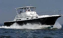 This is the new Albin 45 Command Bridge that is showing up at boatshows and yacht clubs around the country.&nbsp; This is a new vessel and can be ordered with a variety of engines at your choice.
She is&nbsp;big, and she's beamy, a full 16' beam give her