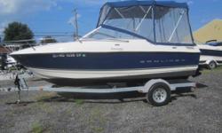 2012 Bayliner 192 CU Discovery, 4.3L Mercruiser, 190hp, Under 50 Hours, Karavan Galvanized Single Axle Trailer with Brakes, Blue Hull, Bimini Top with Boot, Camper Canvs (2nd Bimini Top), Cockpit Table, Rod Storage, Rod Holders, Portable Head, Extended