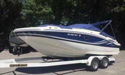 2012 Hurricane SD 2200 I/O
Just In! No Sales Tax in AR
Very Clean and great condition. Trailer is not included in price of this boat. Has 5.0 GXI Volvo engine, depth finder, cover, bimini top, pull up cleats, stereo upgrade with 6 SS speakers.