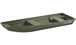 The TRACKER Topper 1542 LW is our only riveted flat bottom Jon boat to come with a built-in livewell. It's made to provide you and your family with years of fishing fun. At 190 pounds (86.18 kg), it's light enough to transport on the roof of your vehicle