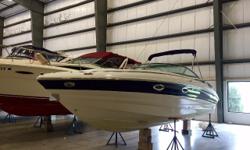 Gently used, late model cuddy designed for big water. Only 24hrs on the Mercruiser 377MAG with Bravo III outdrive. Built in Oconto WI and rebranded to what now is the Cruisers Sport Series 279. Huge extended swim platform covers outdrive. three position