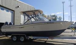 Grady-White's 255 Freedom is comfort filled, bred for saltwater family cruising. Deluxe seating and plenty of conveniently located storage for sport fishing gear, water toys, and everything else the fishing family enjoys. A spacious enclosed head area