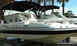 2013 Hurricane 231 SunDeck Sport w/Yamaha F250 Four Stroke Outboard Motor. Equipped with: Stainless steel rub rail, playpen cover, Elite 4 Combo GPS, pull-up cleats, washdown, tilt helm wheel, boat was lift kept. Canvas Canopy; stainless steel color