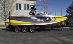 This 2013 Super Air Nautique G25 is looking for a new home. Loaded with almost every option available in 2013. Some of the cool features are-Tower speakers, tower camera, bimini, bow filler cushion, bow arm rests, heater, battery charger, surf pipe, NSS