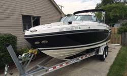 Very nice large bowrider. This boat is nicely equipped and perfect for a large group in any body of water. Trades considered. CANVAS BIMINI TOP BOW COVER (BLACK) COCKPIT COVER DECK ANCHOR W/LINES FILLER CUSHIONS SKI TOW TRANSOM SHOWER WALK-THROUGH