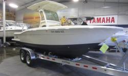 This 22-foot center console is ready to fish Lake Erie! Complete with rod holders & storage, livewell, raw & freshwater washdowns, and an enclosed head! Also equipped with a ski tow bar to provide fun for the whole family!&nbsp;
225hp Yamaha 4-Stroke