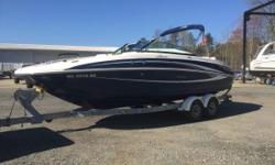 Only 56 Hours on this Freshwater One Owner Sea Ray Deckboat. &nbsp;Her Mercruiser 5.0 MPI and Bravo 3 Dual Prop move this luxurious vessel right out of the hole to cruising or watersports speeds in a hurry. &nbsp;The stern of this boat is a great place to