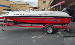 Very low hour outboard deckboat with big 150hp for watersport performance. Trades considered. CANVAS FULL COCKPIT COVER (BLACK) DECK PYLON SKI TOW ELECTRICAL 12 VOLT SYSTEM BATTERY ELECTRONICS AM/FM STEREO W/MP3 MECHANICAL BILGE PUMP COCKPIT CONTROLS