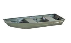 Includes $40 dealer freight & prep.
Construction & Exterior
4-step paint application
5052 marine aluminum alloy hull
Corner braces at transom
Extruded aluminum transverse ribs that extend up interior sidewalls for added strength
Flat bottom hull design