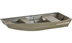 Weighing only 99 pounds (44.91 kg), the TRACKER Topper 1036 Jon boat is easy to stow on a car or in a pickup bed. At 9' 10" (3.00 m) long and constructed of .050 5052 marine aluminum alloy complete with a three-year riveted structural limited warranty, it