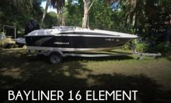 Actual Location: Sarasota, FL
- Stock #092079 - If you are in the market for a deck, look no further than this 2014 Bayliner 16 Element, just reduced to $16,500 (offers encouraged).This boat is located in Sarasota, Florida and is in great condition. She